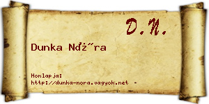 Dunka Nóra névjegykártya