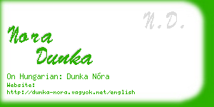 nora dunka business card