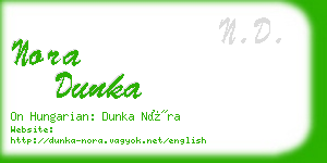 nora dunka business card